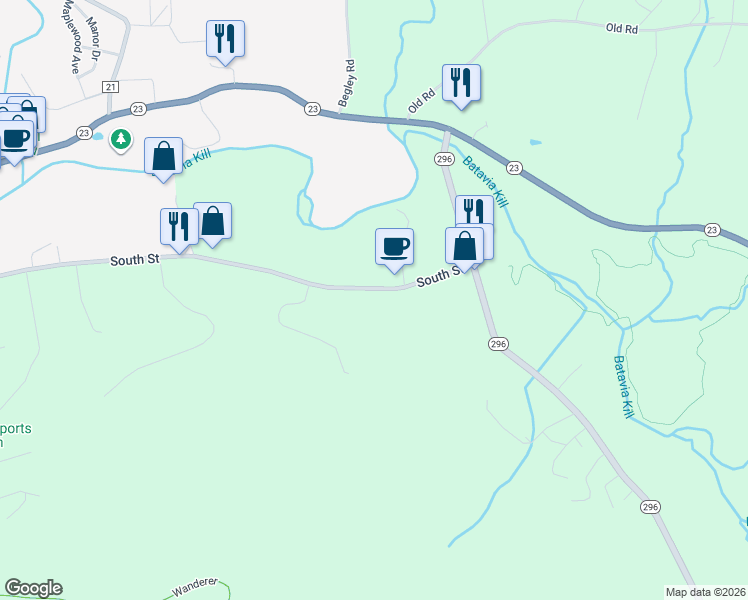 map of restaurants, bars, coffee shops, grocery stores, and more near 51 County Route 12 in Windham