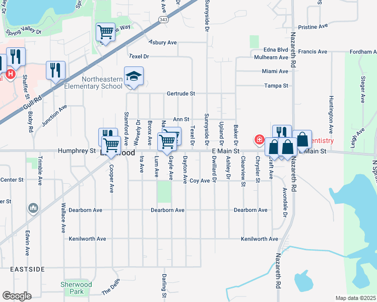 map of restaurants, bars, coffee shops, grocery stores, and more near 1130 Dayton Avenue in Kalamazoo