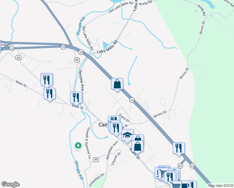 map of restaurants, bars, coffee shops, grocery stores, and more near 88 Grove Street in Cairo