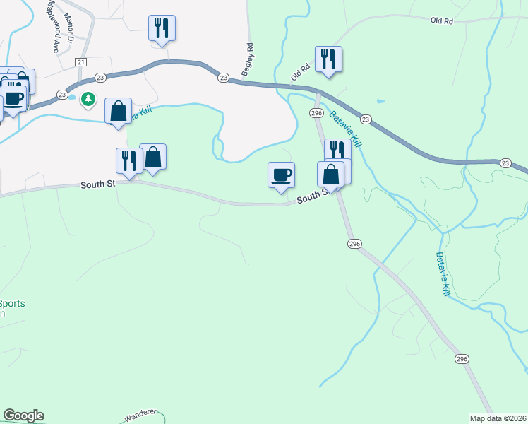 map of restaurants, bars, coffee shops, grocery stores, and more near 51 County Route 12 in Windham