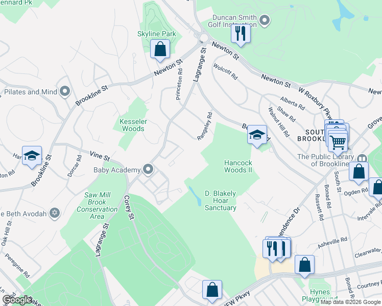 map of restaurants, bars, coffee shops, grocery stores, and more near in 