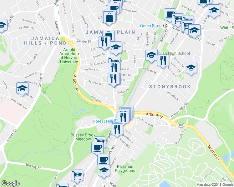 map of restaurants, bars, coffee shops, grocery stores, and more near 19 Anson Street in Boston