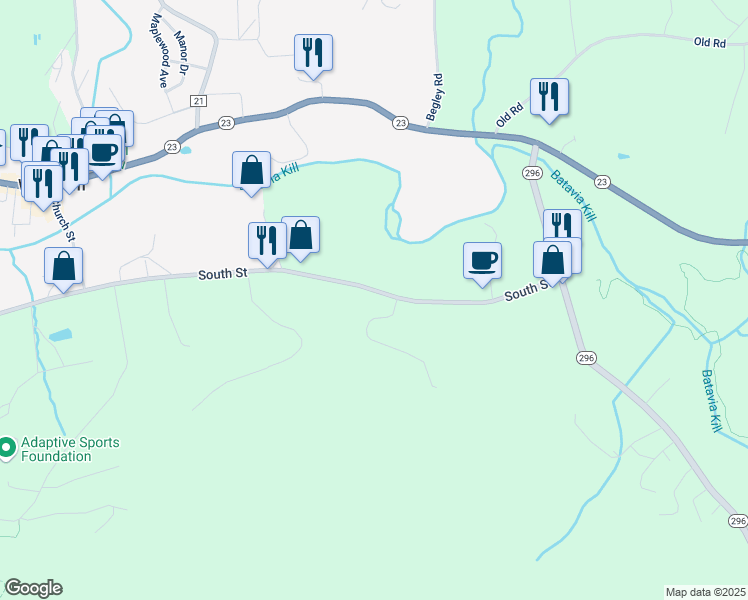 map of restaurants, bars, coffee shops, grocery stores, and more near 89 County Road 12 in Windham