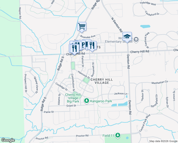 map of restaurants, bars, coffee shops, grocery stores, and more near 336 Filmore Street in Canton