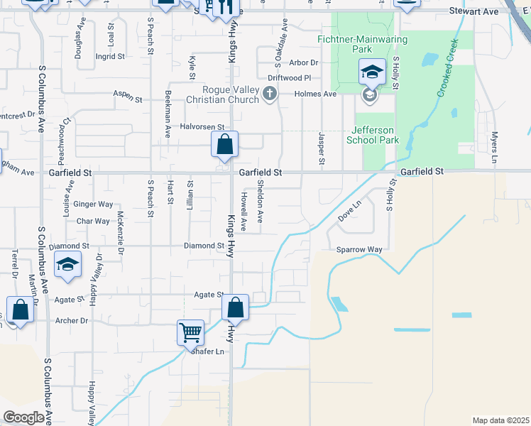 map of restaurants, bars, coffee shops, grocery stores, and more near 1741 Sheldon Avenue in Medford