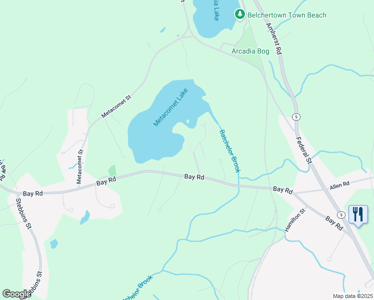 map of restaurants, bars, coffee shops, grocery stores, and more near 29 Poole Road in Belchertown
