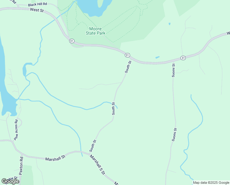 map of restaurants, bars, coffee shops, grocery stores, and more near 20 South Street in Paxton