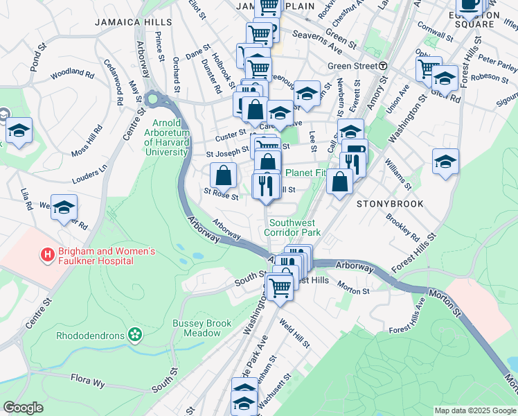 map of restaurants, bars, coffee shops, grocery stores, and more near 159 South Street in Boston