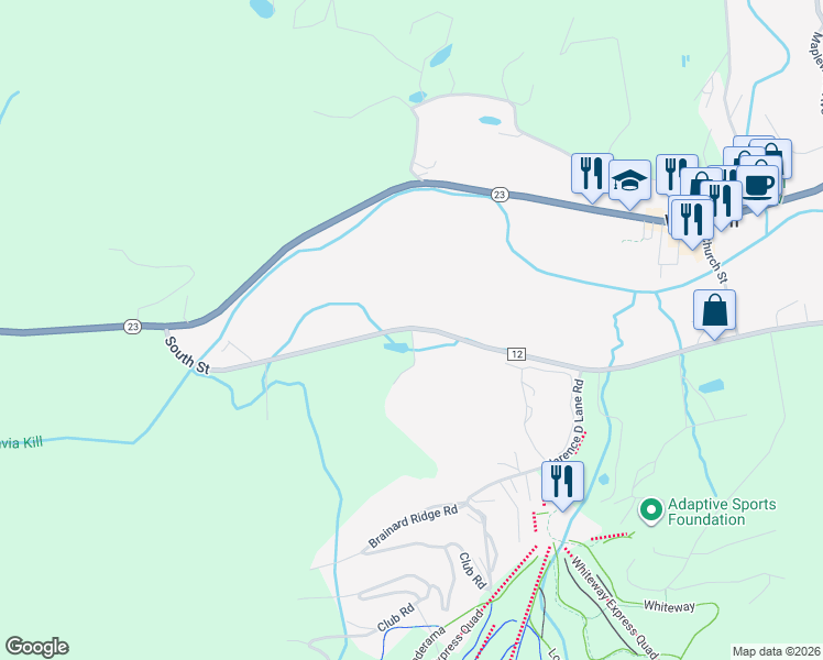 map of restaurants, bars, coffee shops, grocery stores, and more near 3 Brainard Ridge Road in Windham