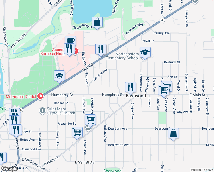 map of restaurants, bars, coffee shops, grocery stores, and more near 1307 Colgrove Avenue in Kalamazoo