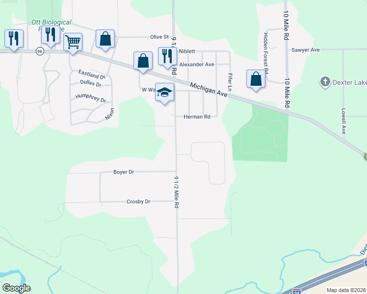 map of restaurants, bars, coffee shops, grocery stores, and more near 129 Beaumont Drive in Battle Creek