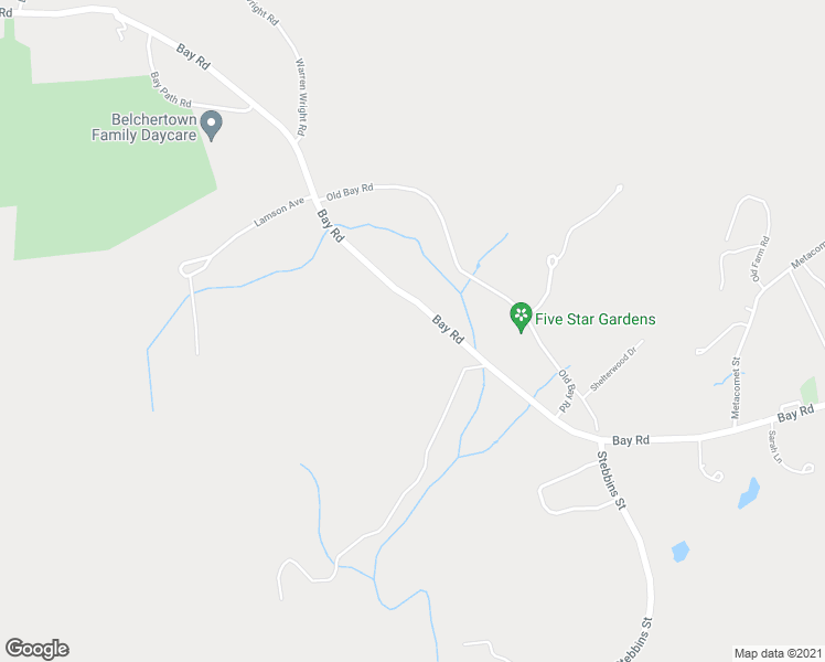 map of restaurants, bars, coffee shops, grocery stores, and more near 639 Bay Road in Belchertown