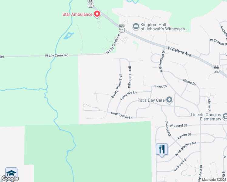 map of restaurants, bars, coffee shops, grocery stores, and more near 650 Barley Ridge Trail in Freeport