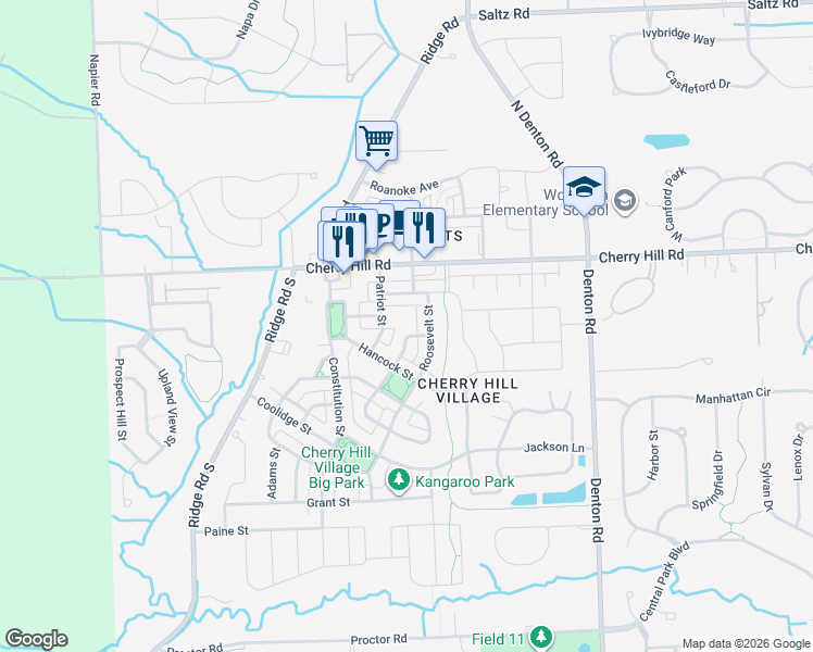 map of restaurants, bars, coffee shops, grocery stores, and more near 336 Filmore Street in Canton