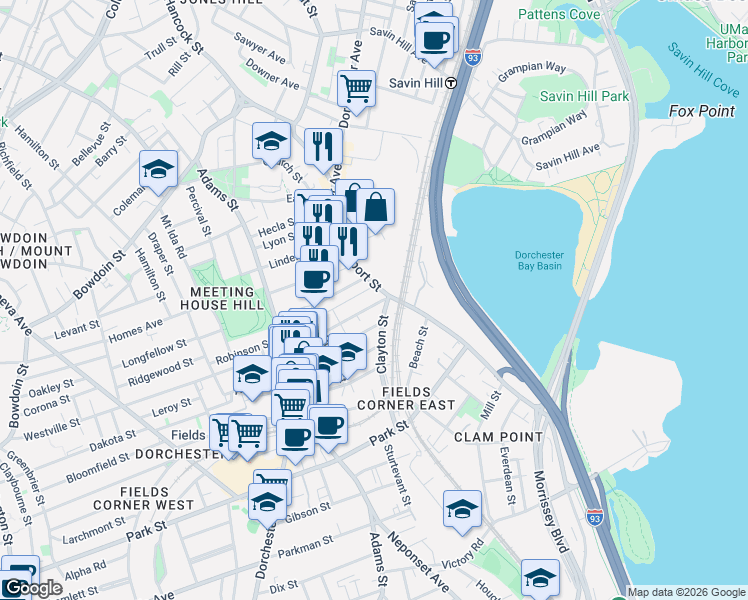 map of restaurants, bars, coffee shops, grocery stores, and more near 64 Greenwich Street in Boston