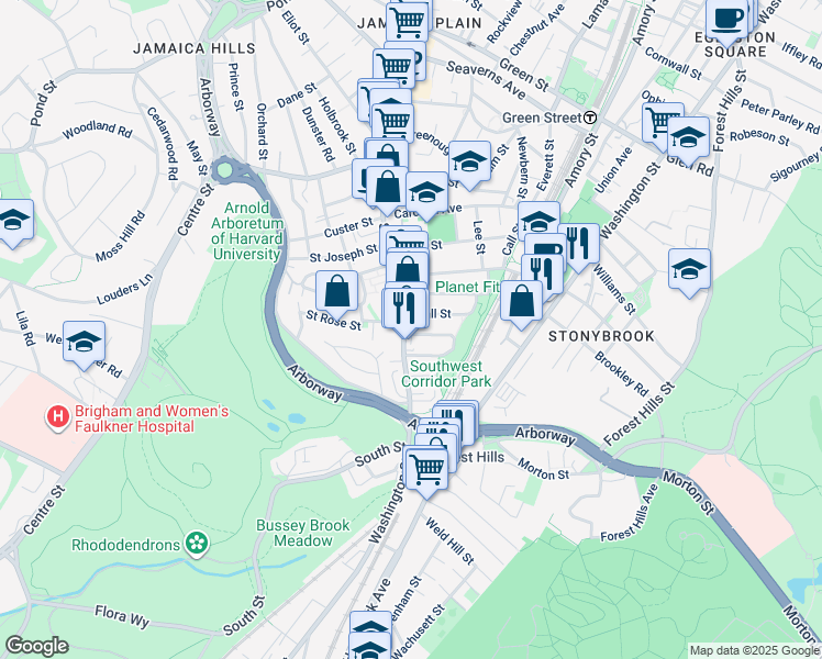 map of restaurants, bars, coffee shops, grocery stores, and more near 159 South Street in Boston