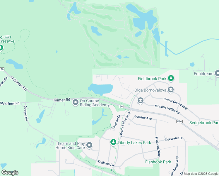 map of restaurants, bars, coffee shops, grocery stores, and more near 2870 Glacier Way in Wauconda