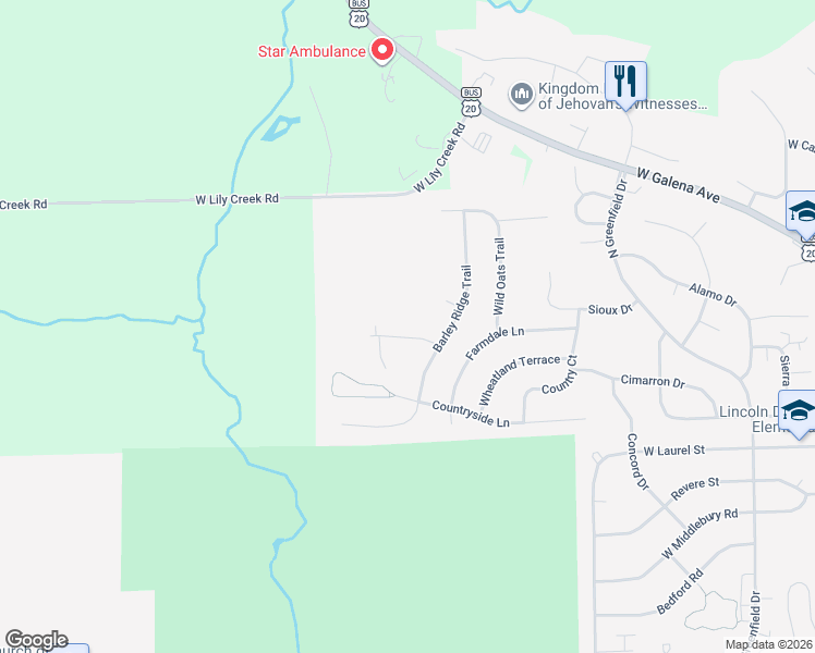 map of restaurants, bars, coffee shops, grocery stores, and more near 3228 Rye Ridge Trail in Freeport