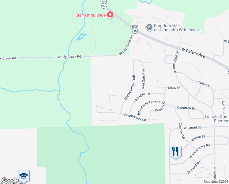 map of restaurants, bars, coffee shops, grocery stores, and more near 3228 Rye Ridge Trail in Freeport