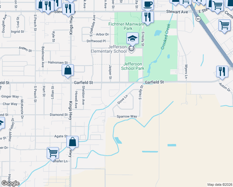 map of restaurants, bars, coffee shops, grocery stores, and more near 1719 South Ivy Circle in Medford