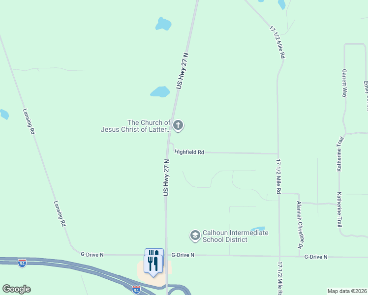 map of restaurants, bars, coffee shops, grocery stores, and more near 121 Highfield Road in Marshall