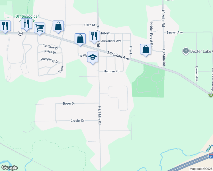 map of restaurants, bars, coffee shops, grocery stores, and more near 129 Beaumont Drive in Battle Creek
