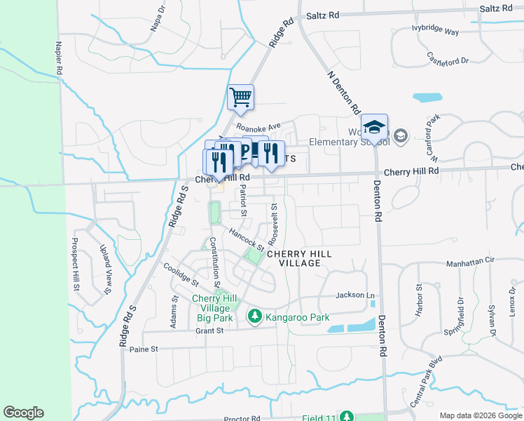 map of restaurants, bars, coffee shops, grocery stores, and more near 336 Filmore Street in Canton
