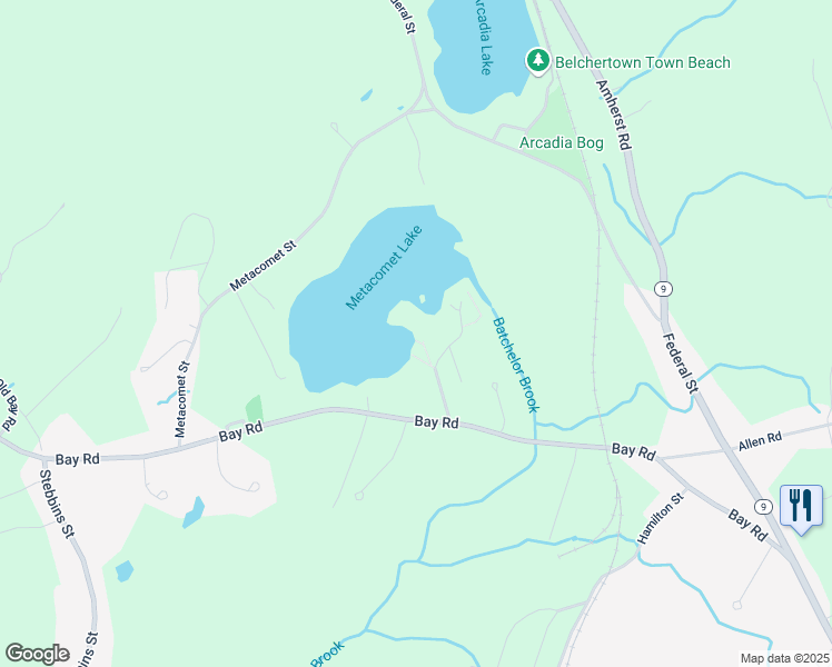 map of restaurants, bars, coffee shops, grocery stores, and more near 29 Poole Road in Belchertown