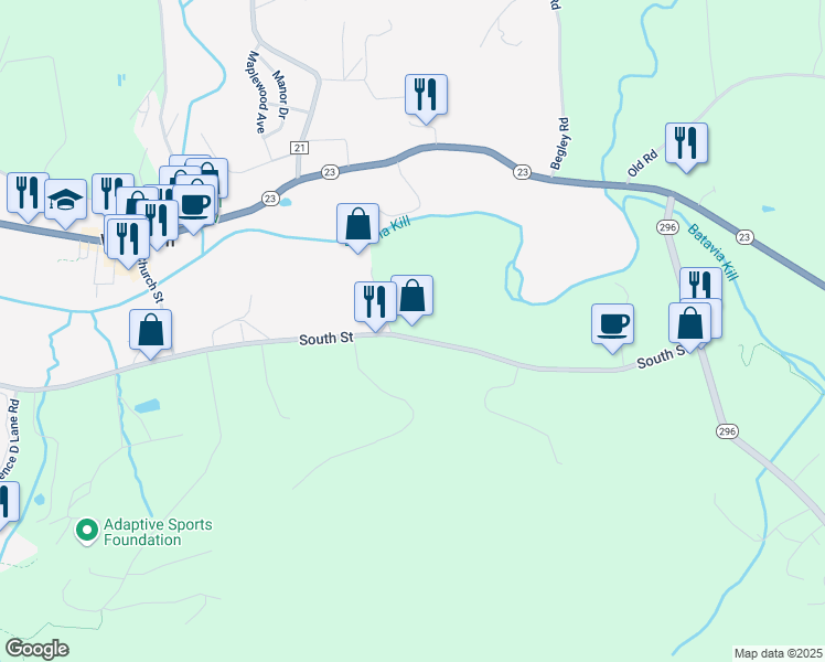 map of restaurants, bars, coffee shops, grocery stores, and more near 89 County Road 12 in Windham