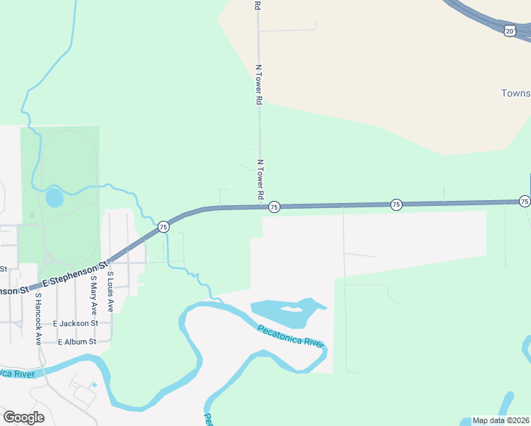 map of restaurants, bars, coffee shops, grocery stores, and more near 1431 Illinois 75 in Freeport