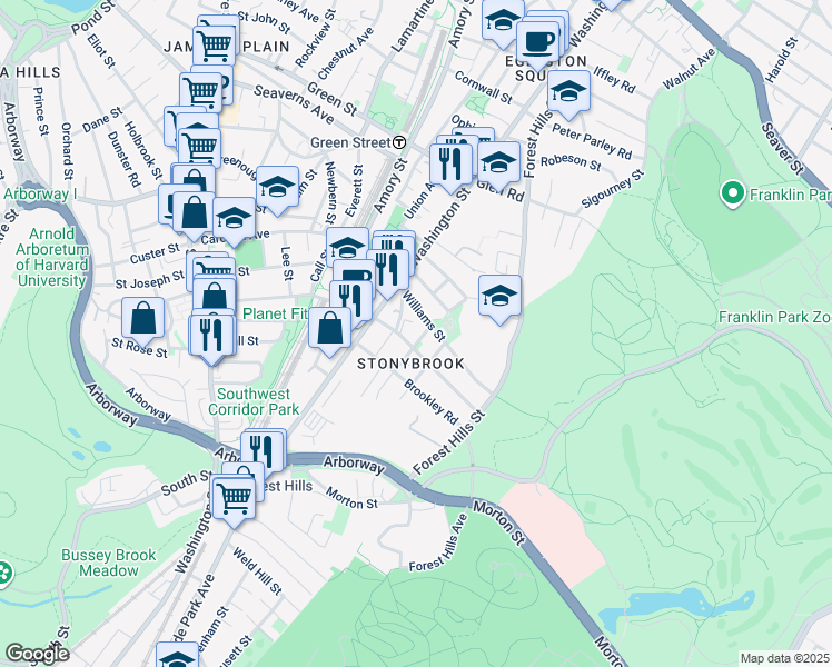 map of restaurants, bars, coffee shops, grocery stores, and more near 11-15 Stedman Street in Boston