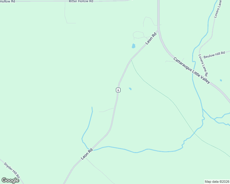 map of restaurants, bars, coffee shops, grocery stores, and more near 9782 Leon Road in Cattaraugus