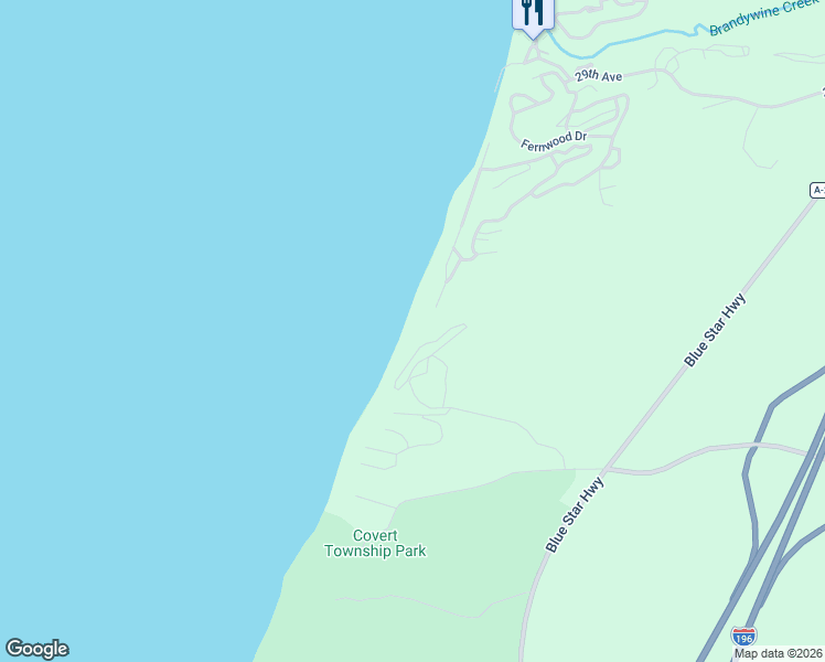 map of restaurants, bars, coffee shops, grocery stores, and more near 30100 Lake Bluff Drive in Covert