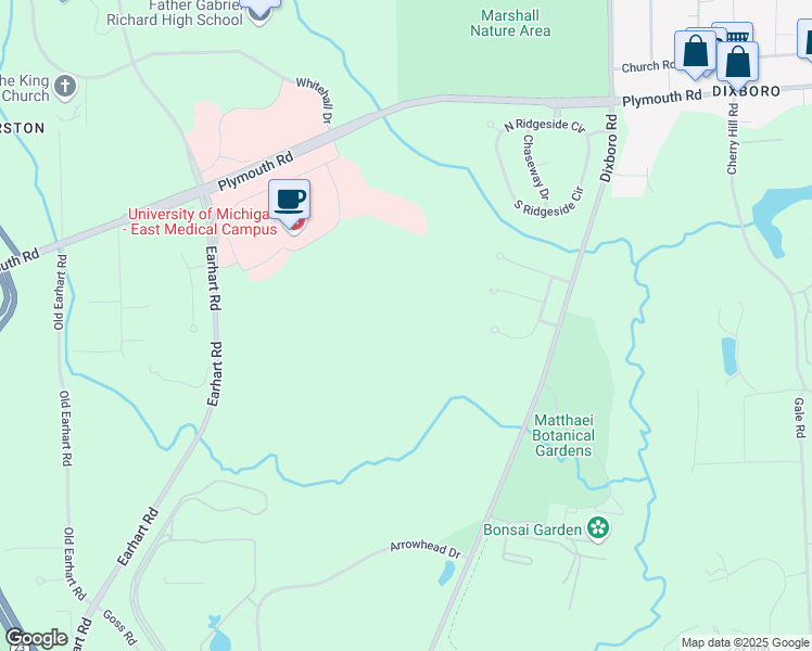 map of restaurants, bars, coffee shops, grocery stores, and more near in Ann Arbor