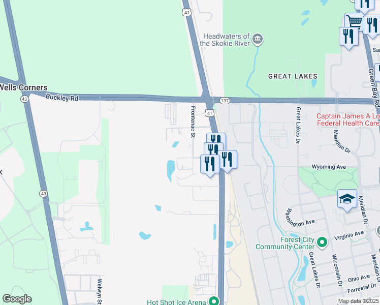 map of restaurants, bars, coffee shops, grocery stores, and more near 3338 Berwyn Avenue in North Chicago