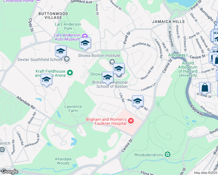 map of restaurants, bars, coffee shops, grocery stores, and more near 130 Louders Lane in Boston