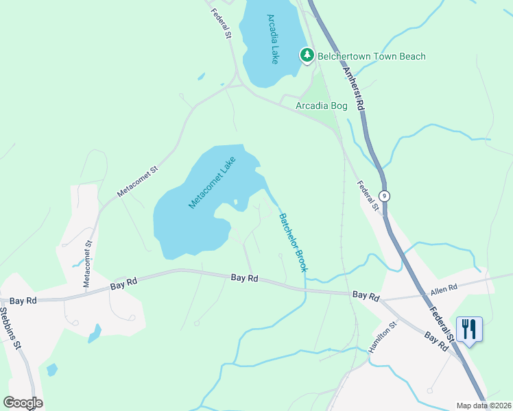map of restaurants, bars, coffee shops, grocery stores, and more near 59 Poole Road in Belchertown