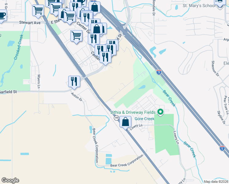 map of restaurants, bars, coffee shops, grocery stores, and more near 255 Charlotte Ann Road in Medford