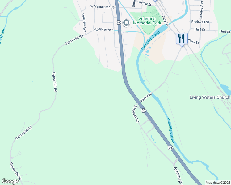 map of restaurants, bars, coffee shops, grocery stores, and more near 6251 County Road 64 in Hornell