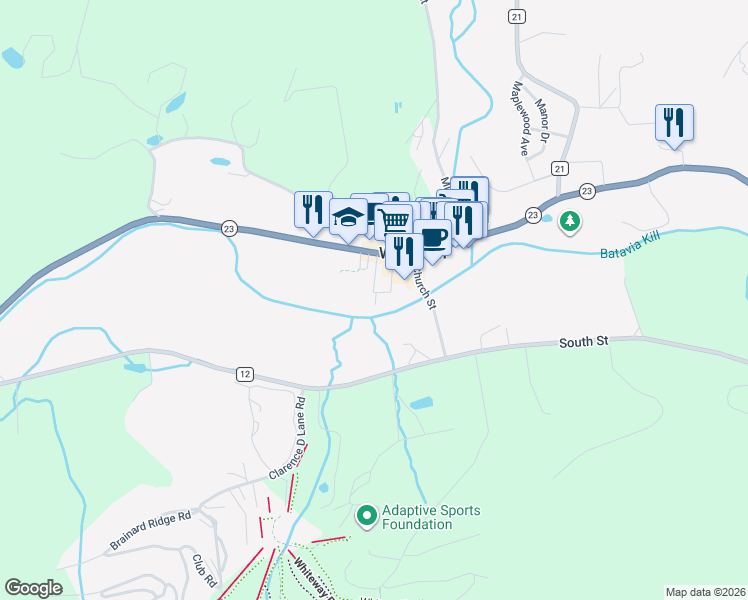 map of restaurants, bars, coffee shops, grocery stores, and more near 24 Vets Road in Windham
