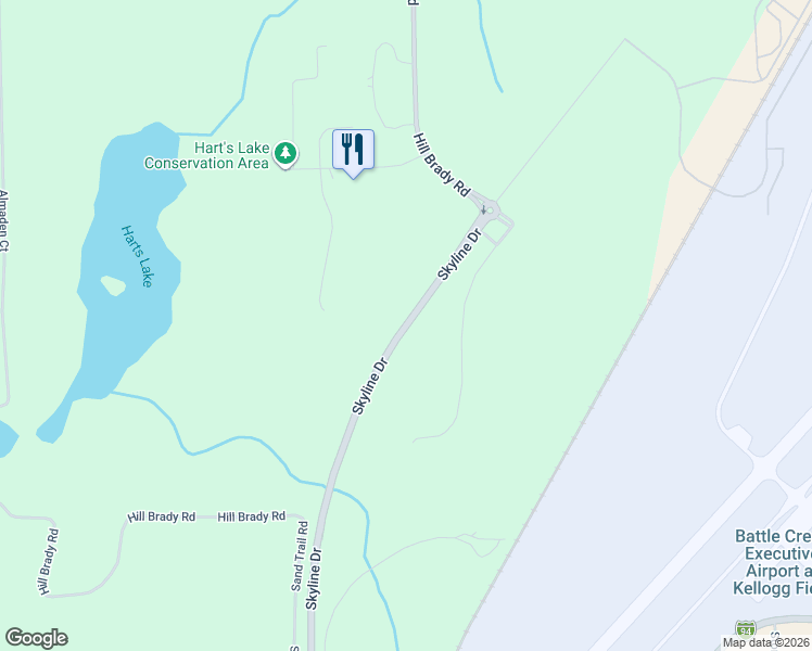 map of restaurants, bars, coffee shops, grocery stores, and more near Skyline Drive in Calhoun County