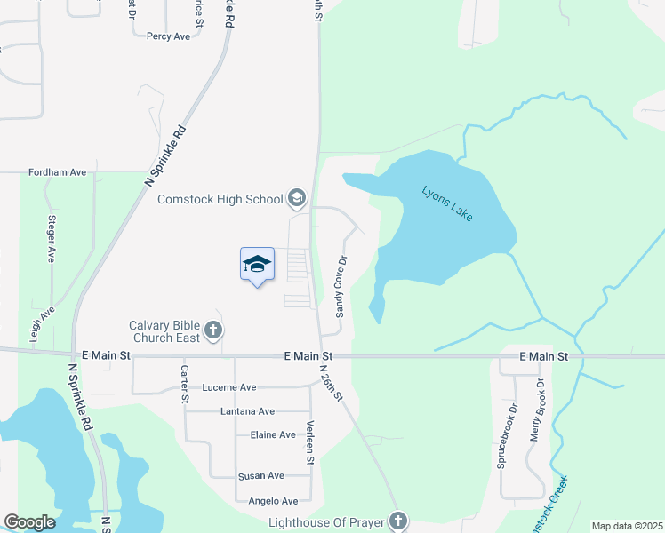 map of restaurants, bars, coffee shops, grocery stores, and more near 1951 Sandy Cove Drive in Kalamazoo