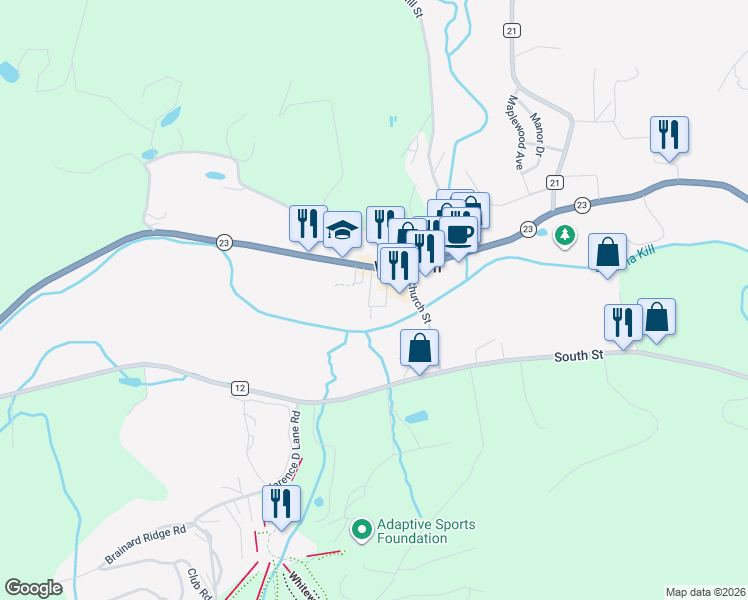 map of restaurants, bars, coffee shops, grocery stores, and more near 24 Vets Road in Windham