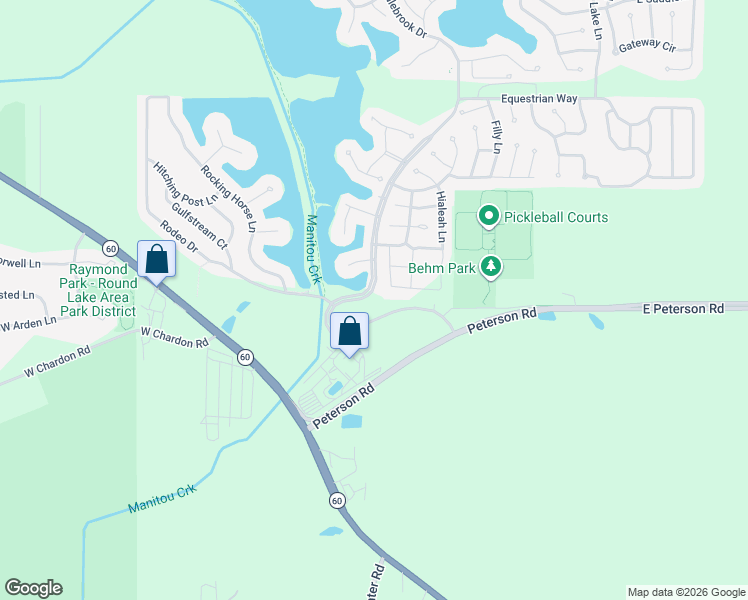 map of restaurants, bars, coffee shops, grocery stores, and more near 22480 Behm Lane in Grayslake