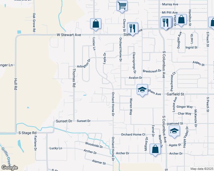 map of restaurants, bars, coffee shops, grocery stores, and more near 1652 Orchard Home Drive in Medford