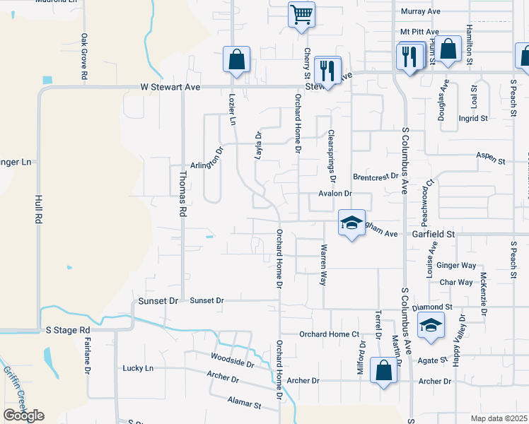 map of restaurants, bars, coffee shops, grocery stores, and more near 1652 Orchard Home Drive in Medford