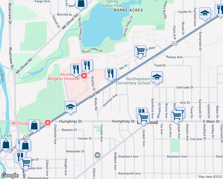 map of restaurants, bars, coffee shops, grocery stores, and more near 2004 Junction Avenue in Kalamazoo