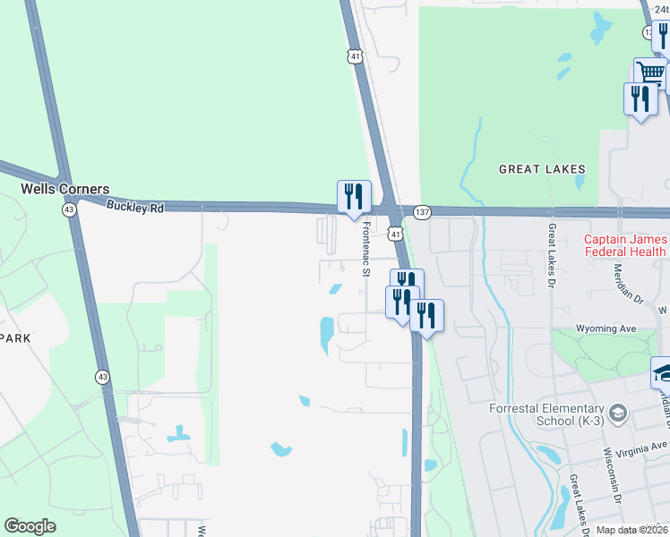 map of restaurants, bars, coffee shops, grocery stores, and more near 3338 Berwyn Avenue in North Chicago
