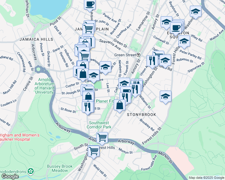 map of restaurants, bars, coffee shops, grocery stores, and more near 81 Call Street in Boston