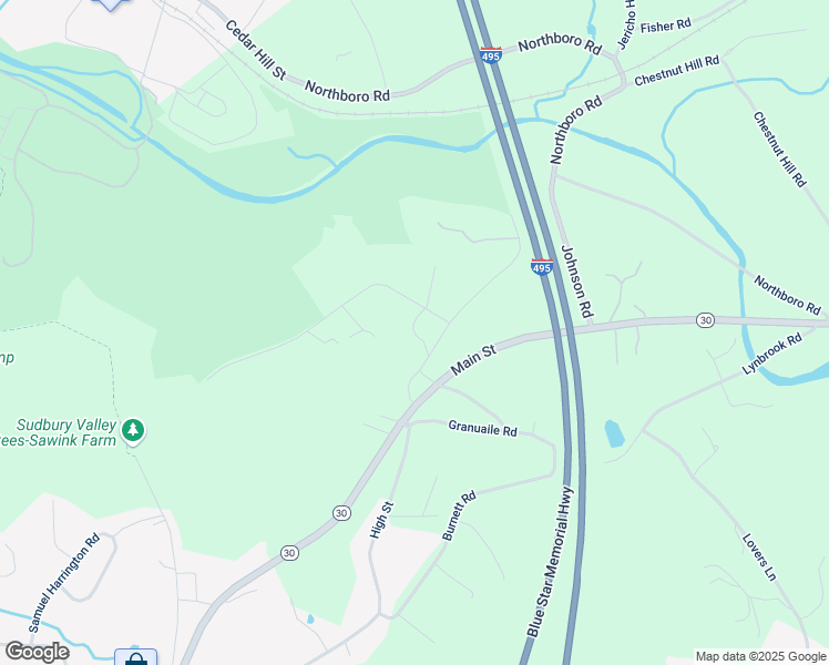 map of restaurants, bars, coffee shops, grocery stores, and more near 2 Bigelow Road in Southborough